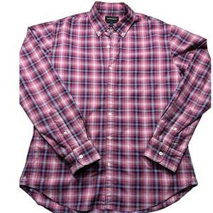 Bonobos Slim Fit Plaid Button Down Shirt Mens Large‎ Pink Purple Blue Check L